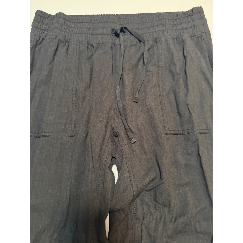 Zara Joggers Womens L Black Linen Blend Drawstring Elastic Waist Tapered Pants - Picture 3 of 7